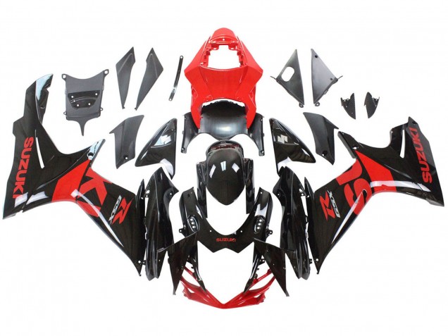 2011-2024 Suzuki GSXR 600 / GSXR 750 Motorcycle Fairing Kits - Red Glossy Black UK Manufacturers