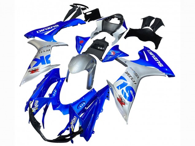 2011-2024 Suzuki GSXR 600 / GSXR 750 Motorcycle Fairings - Blue Silver Ecstar UK Manufacturers