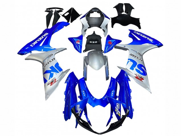2011-2024 Suzuki GSXR 600 / GSXR 750 Motorcycle Fairings - Blue Silver Ecstar UK Manufacturers