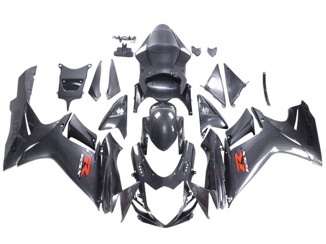 2011-2024 Suzuki GSXR 600 / GSXR 750 Motorcycle Fairings - Black Carbon Fiber Red UK Manufacturers