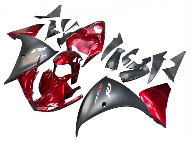 2009-2011 Yamaha YZF 1000 R1 Motorcycle Fairings - Red Matte Black UK Manufacturers