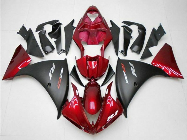 2009-2011 Yamaha YZF 1000 R1 Motorcycle Fairings - Red Matte Black UK Manufacturers