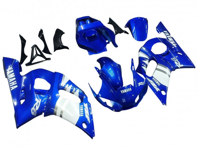1998-2002 Yamaha YZF 600 R6 Motorcycle Fairings - Blue White UK Manufacturers