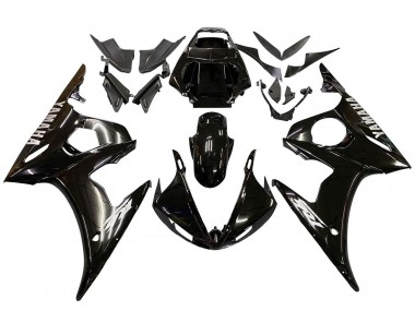 2006-2009 Yamaha YZF R6S Motorcycle Fairings - Glossy Black White Decals UK Manufacturers