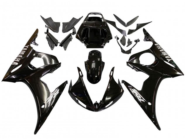 2006-2009 Yamaha YZF R6S Motorcycle Fairings - Glossy Black White Decals UK Manufacturers