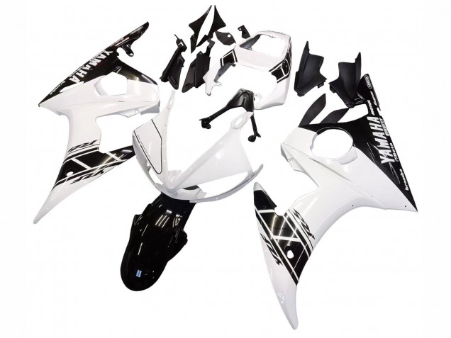 2006-2009 Yamaha YZF R6S Motorcycle Fairings - White Glossy Black UK Manufacturers
