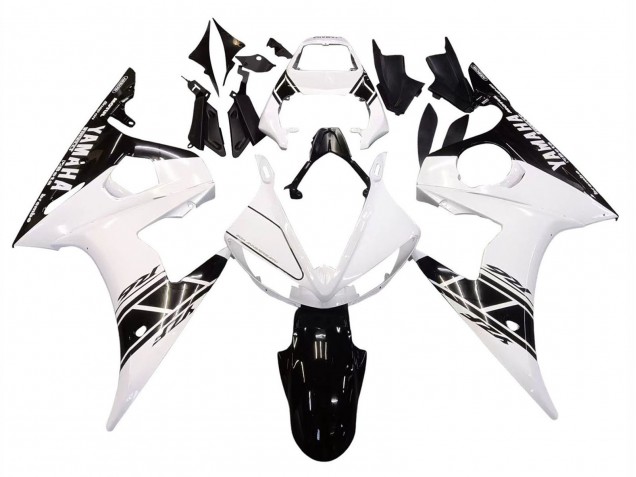2006-2009 Yamaha YZF R6S Motorcycle Fairings - White Glossy Black UK Manufacturers