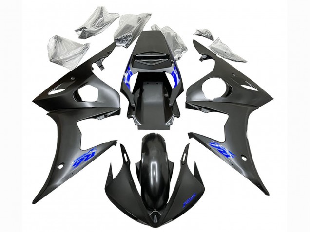 2006-2009 Yamaha YZF R6S Motorcycle Fairings - Matte Black Blue UK Manufacturers
