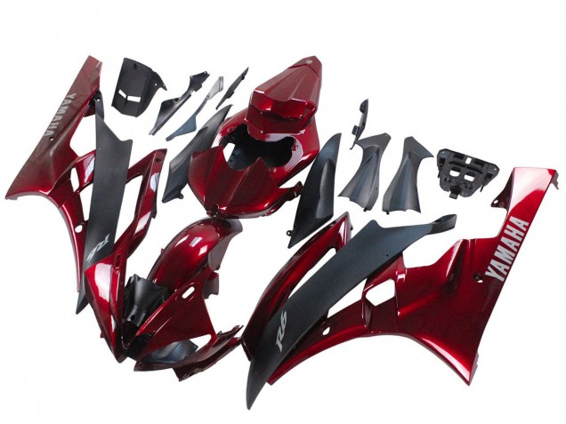 2006-2007 Yamaha YZF 600 R6 Motorcycle Fairing - Red Matte Black UK Manufacturers