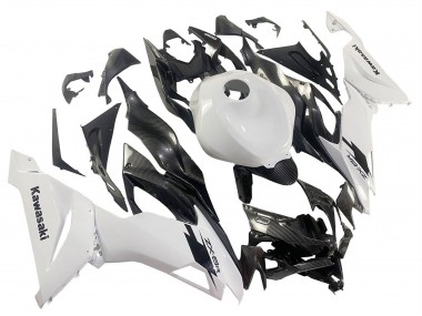 2019-2022 Kawasaki ZX6R Motorcycle Fairings - White Black Carbon Fiber UK Manufacturers