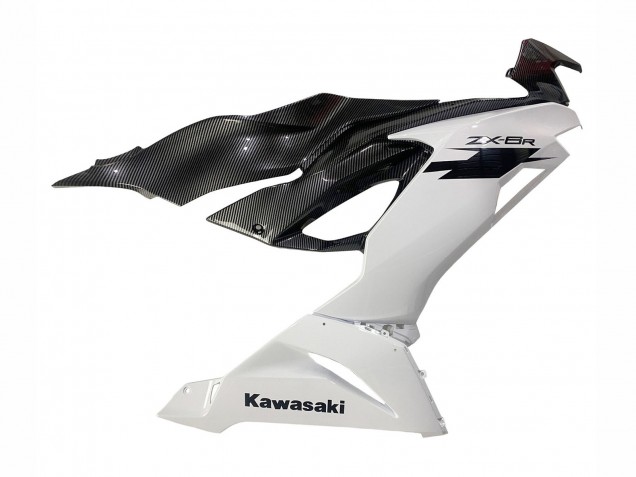 2019-2022 Kawasaki ZX6R Motorcycle Fairings - White Black Carbon Fiber UK Manufacturers