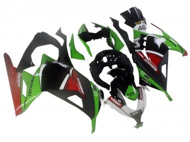 2013-2024 Kawasaki EX300 Motorcycle Fairings - Green White Red Black Elf UK Manufacturers