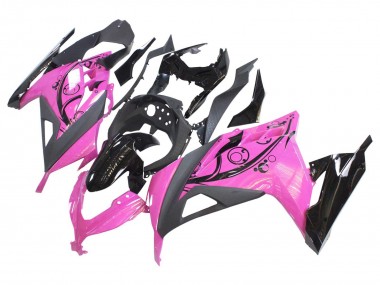 2013-2024 Kawasaki EX300 Motorcycle Fairings - Pink Black UK Manufacturers