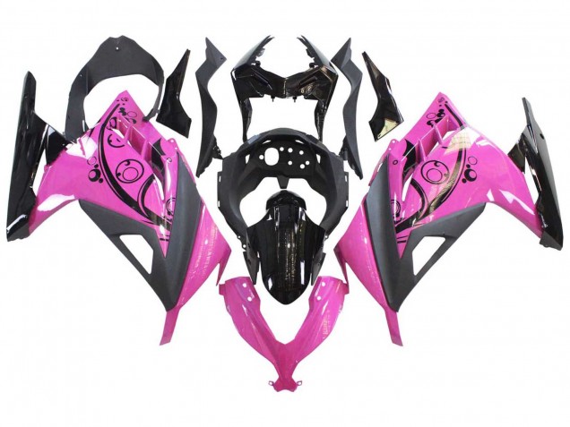 2013-2024 Kawasaki EX300 Motorcycle Fairings - Pink Black UK Manufacturers