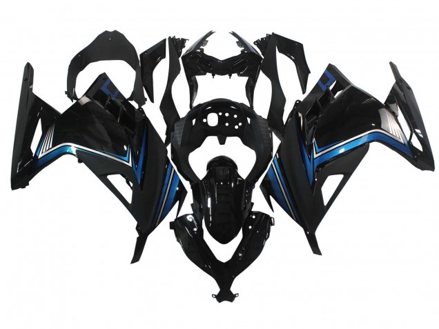 2013-2024 Kawasaki EX300 Motorcycle Fairings - Glossy Black Blue UK Manufacturers