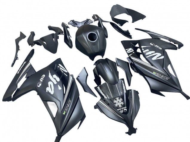 2013-2024 Kawasaki EX300 Motorcycle Fairings - Matte Black White Elf Snow UK Manufacturers