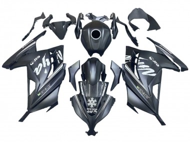 2013-2024 Kawasaki EX300 Motorcycle Fairings - Matte Black White Elf Snow UK Manufacturers