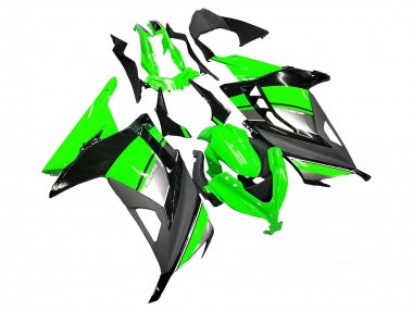 2013-2024 Kawasaki EX300 Motorcycle Fairings - Green Silver Black UK Manufacturers