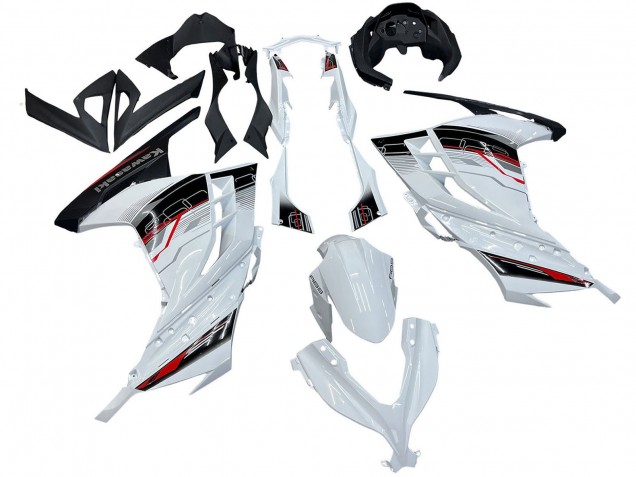 2013-2024 Kawasaki EX300 Motorcycle Fairings - White Red Black UK Manufacturers
