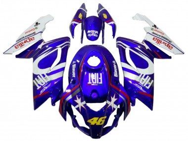 2006-2011 Aprilia RS125 Motorcycle Fairings - White Blue Fiat 46 UK Manufacturers