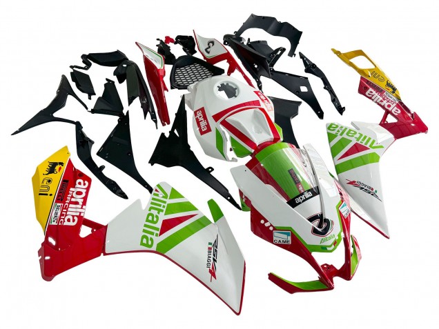 2012-2018 Aprilia RS4 50 125 Motorcycle Fairing - White Red Green Yellow Alitalia UK Manufacturers