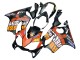 2004-2007 Honda CBR600 F4i Motorcycle Fairings - Matte Black Orange Rossi UK Manufacturers