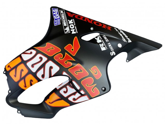 2004-2007 Honda CBR600 F4i Motorcycle Fairings - Matte Black Orange Rossi UK Manufacturers