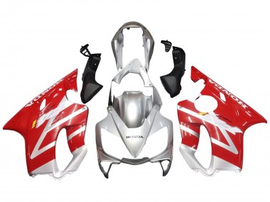 2004-2007 Honda CBR600 F4i Motorcycle Fairings - Silver Red UK Manufacturers