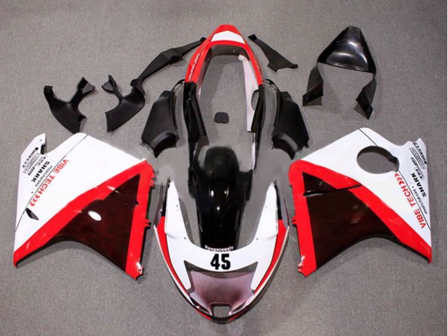1996-2007 Honda CBR1100XX Blackbird Motorcycle Fairings - White Red Glossy Black UK Manufacturers