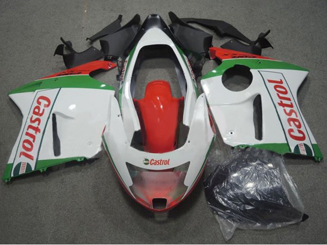 1996-2007 Honda CBR1100XX Blackbird Motorcycle Fairings - White Red Green Castrol UK Manufacturers