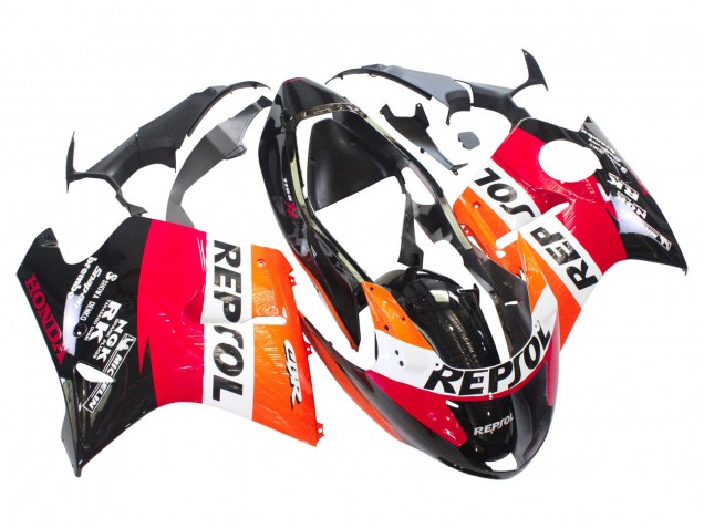 1996-2007 Honda CBR1100XX Blackbird Abs Motorcycle Fairings - Orange White Red Glossy Black Repsol UK Manufacturers