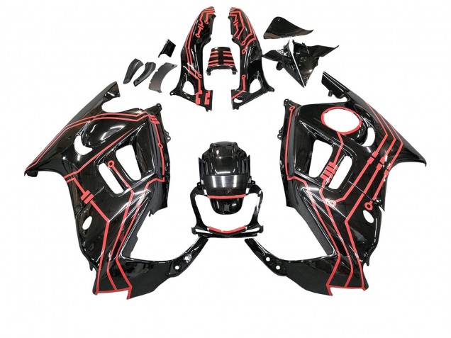 1997-1998 Honda CBR600 F3 Motorcycle Fairing Kits - Red Glossy Black UK Manufacturers