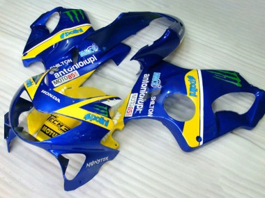 1999-2000 Honda CBR600 F4 Motorcycle Fairings - Blue Yellow Green Monster UK Manufacturers