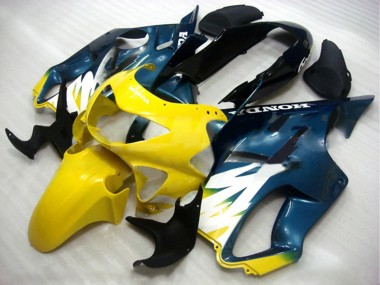 1999-2000 Honda CBR600 F4 Motorcycle Fairings - Yellow Dark Blue Glossy Black UK Manufacturers