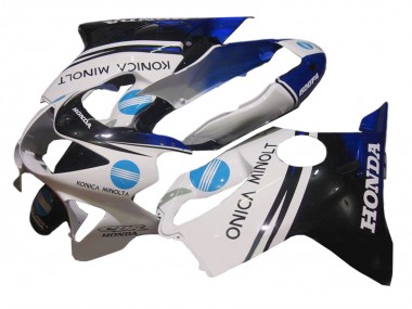 1999-2000 Honda CBR600 F4 Motorcycle Fairing - White Blue Glossy Black Konica Minolta UK Manufacturers