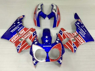 1992-1993 Honda CBR900RR 893 Motorcycle Fairings - White Red Blue Star Castrol UK Manufacturers