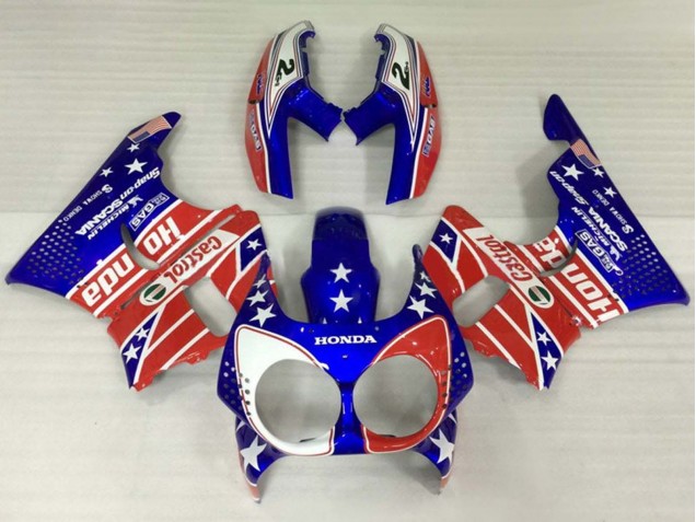 1992-1993 Honda CBR900RR 893 Motorcycle Fairings - White Red Blue Star Castrol UK Manufacturers