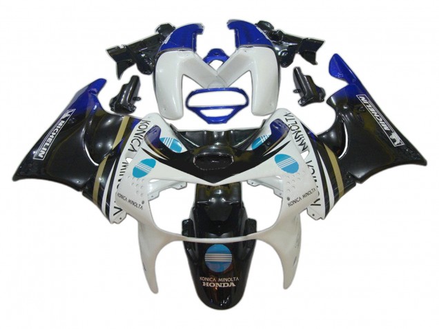1998-1999 Honda CBR900RR 919 Motorcycle Fairings - White Blue Glossy Black Konica Minolta UK Manufacturers