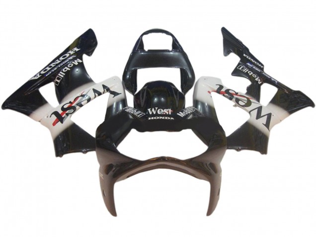 2000-2001 Honda CBR900RR 929 Motorcycle Fairings - Glossy Black White West UK Manufacturers