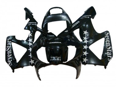 2000-2001 Honda CBR900RR 929 Motorcycle Fairings - Glossy Black White SevenStars UK Manufacturers