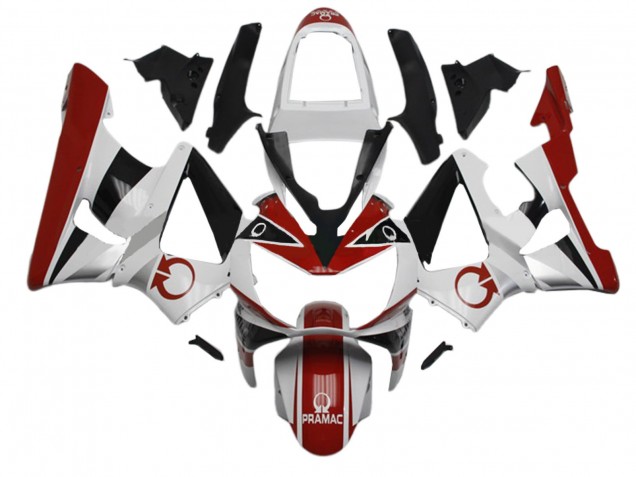 2000-2001 Honda CBR900RR 929 Motorcycle Fairings - White Red Glossy Black Pramac UK Manufacturers