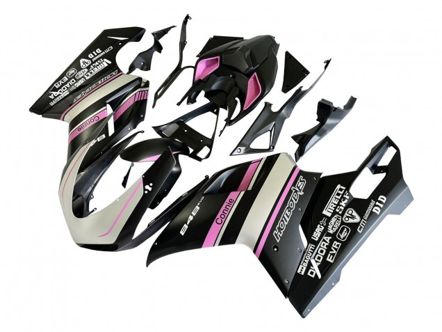 2007-2014 Ducati 848 Motorcycle Fairings - White Pink Glossy Black Connie UK Manufacturers