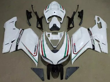 2007-2014 Ducati 1198 Motorcycle Fairings - White Red Green Black Corse UK Manufacturers