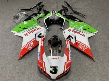 2007-2014 Ducati 848/1098/1198 Motorcycle Fairings - White Red Green Valsir 3 UK Manufacturers