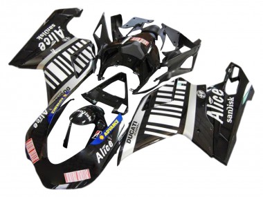 2007-2014 Ducati 1098 Motorcycle Fairings - Silver Glossy Black Alice Sandisk UK Manufacturers