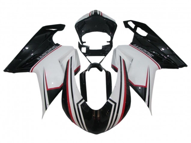 2007-2014 Ducati 848/1098/1198 Bike Fairings - White Red Glossy Black UK Manufacturers