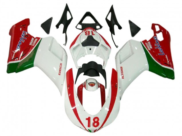 2007-2014 Ducati 848/1098/1198 Motorcycle Fairings - White Red Green 18 UK Manufacturers