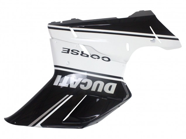 2007-2014 Ducati 848/1098/1198 Motorcycle Fairings - White Glossy Black Corse UK Manufacturers