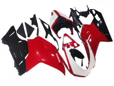 2007-2014 Ducati 1098 Motorcycle Fairings - White Red Glossy Black UK Manufacturers