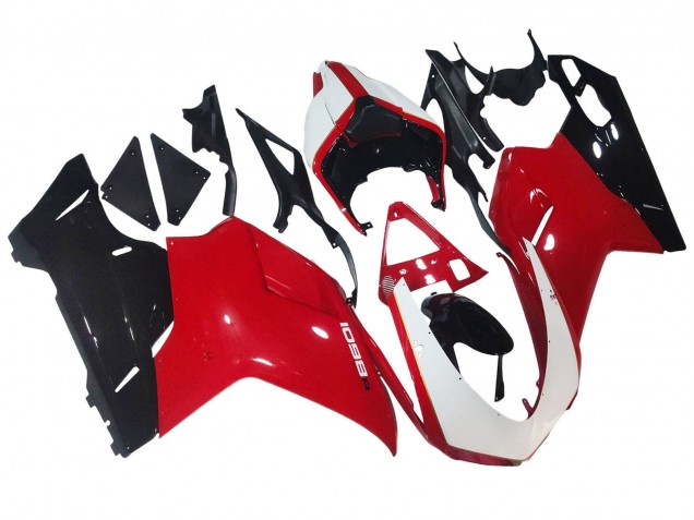 2007-2014 Ducati 1098 Motorcycle Fairings - White Red Glossy Black UK Manufacturers